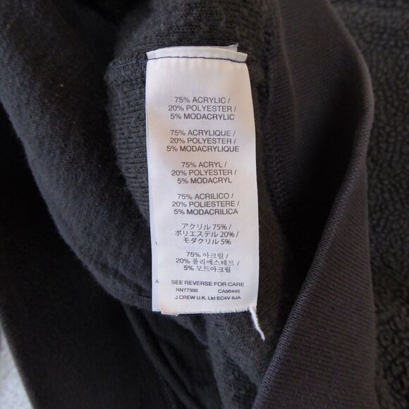 J Crew Sweater Men's Small Gray Fleece Pullover 1/4 Snap Deep Pile New York - Picture 10 of 11